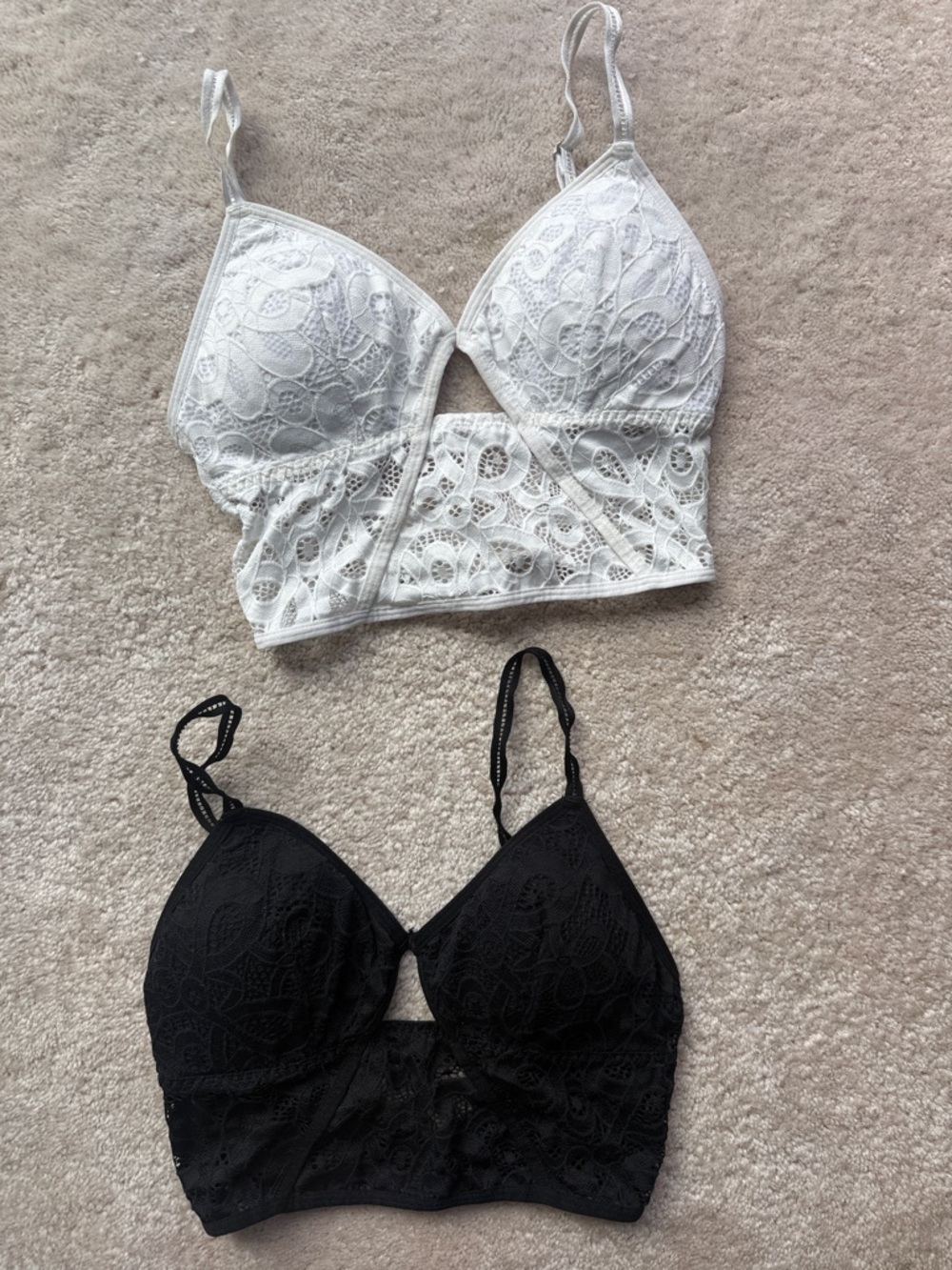 TWO Gilly Hicks Bralettes white and black